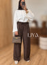 Pantalon large - Chocolat