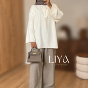 Pantalon large - Taupe