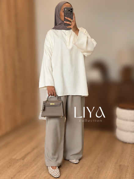 Pantalon large - Taupe