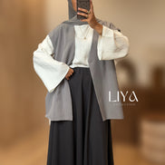 Blazer manche courte oversized - GRIS