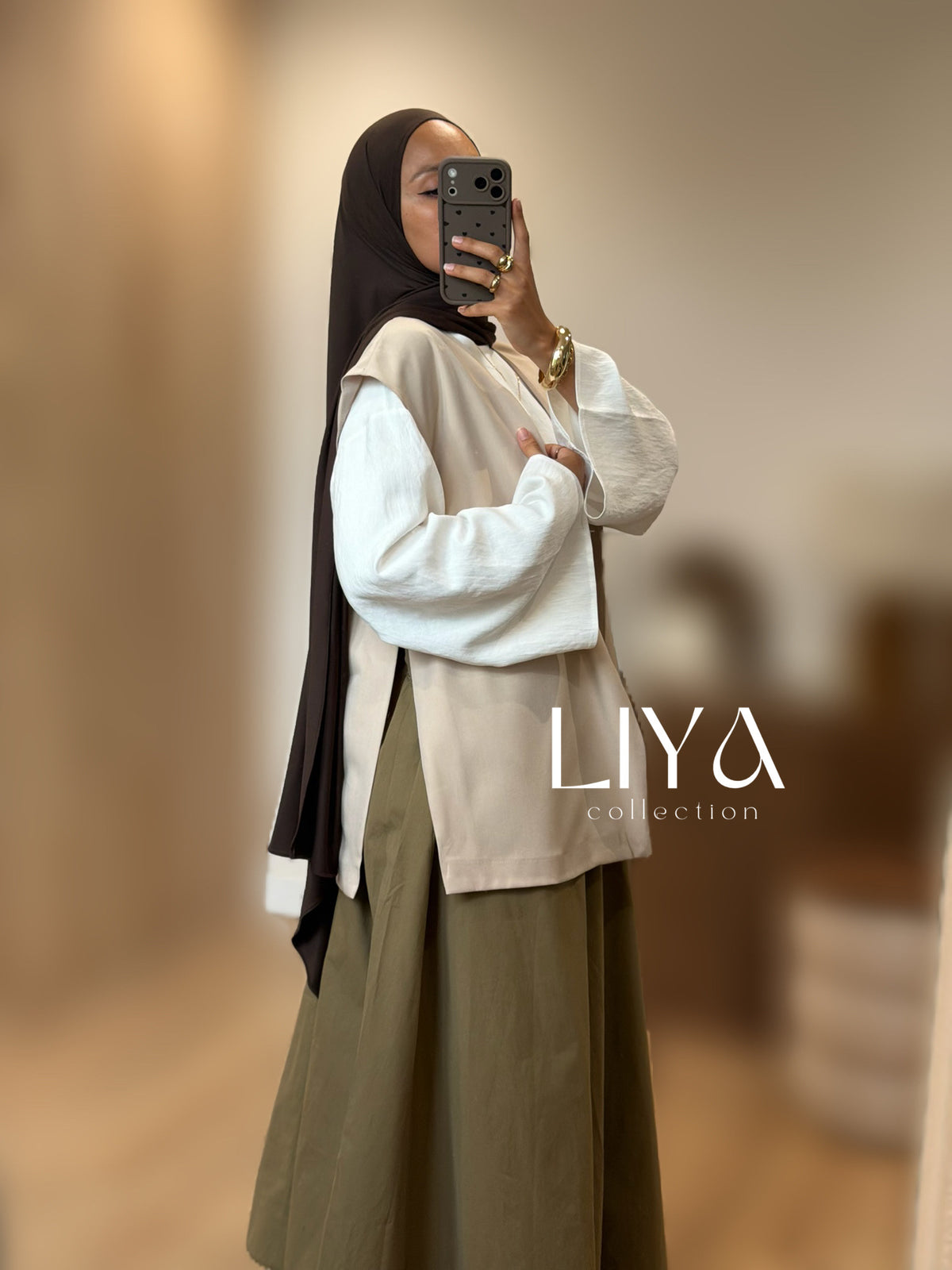 Blazer manche courte oversized - BEIGE