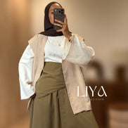 Blazer manche courte oversized - BEIGE
