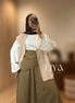 Blazer manche courte oversized - BEIGE