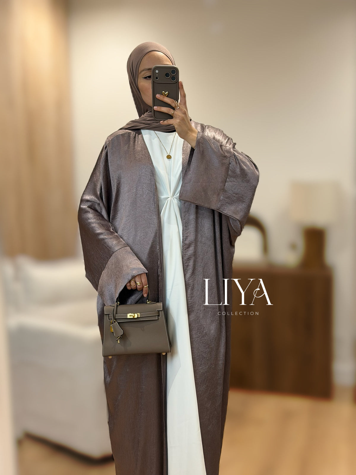 Kimono en effet SATIN - Rose gold