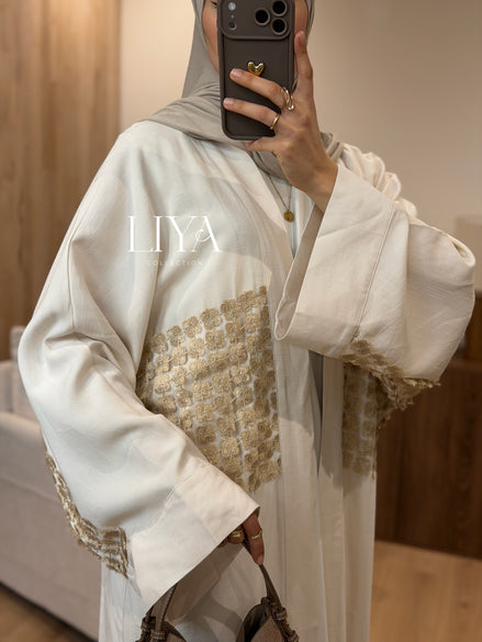 Kimono en effet lin - Or