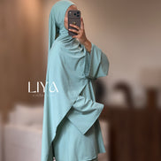 Burkini avec manche évasée  - Turquoise