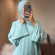 Burkini avec manche évasée  - Turquoise