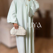 Robe bouffante à rayure