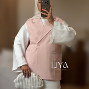 Blazer manche courte oversized - Rose