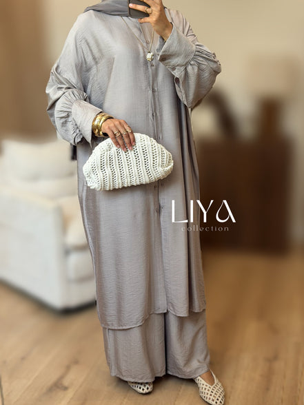 Ensemble pantalon en effet lin - Plusieurs coloris
