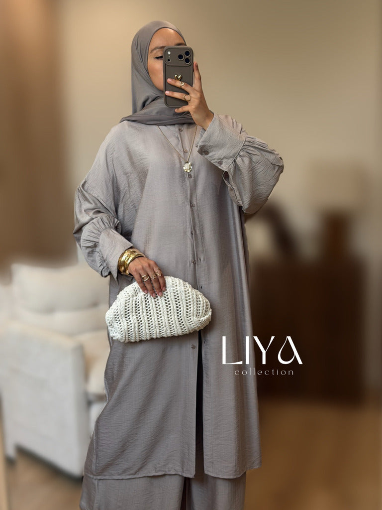 Ensemble pantalon en effet lin - Plusieurs coloris