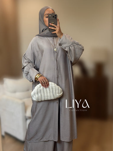 Ensemble pantalon en effet lin - Plusieurs coloris