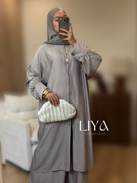 Ensemble pantalon en effet lin - Plusieurs coloris