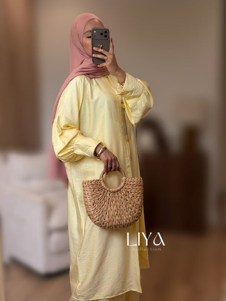 Ensemble pantalon en effet lin - Plusieurs coloris
