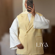Blazer manche courte oversized - Jaune