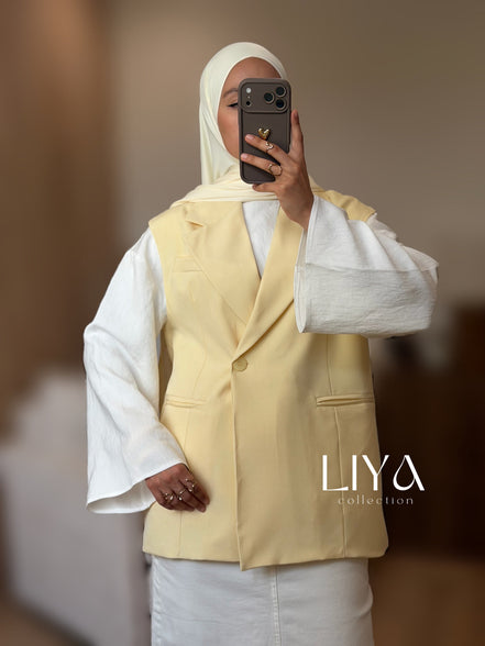 Blazer manche courte oversized - Jaune