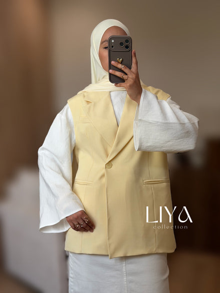 Blazer manche courte oversized - Jaune