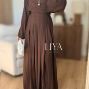 Ensemble jupe - Effet lin / Chocolat