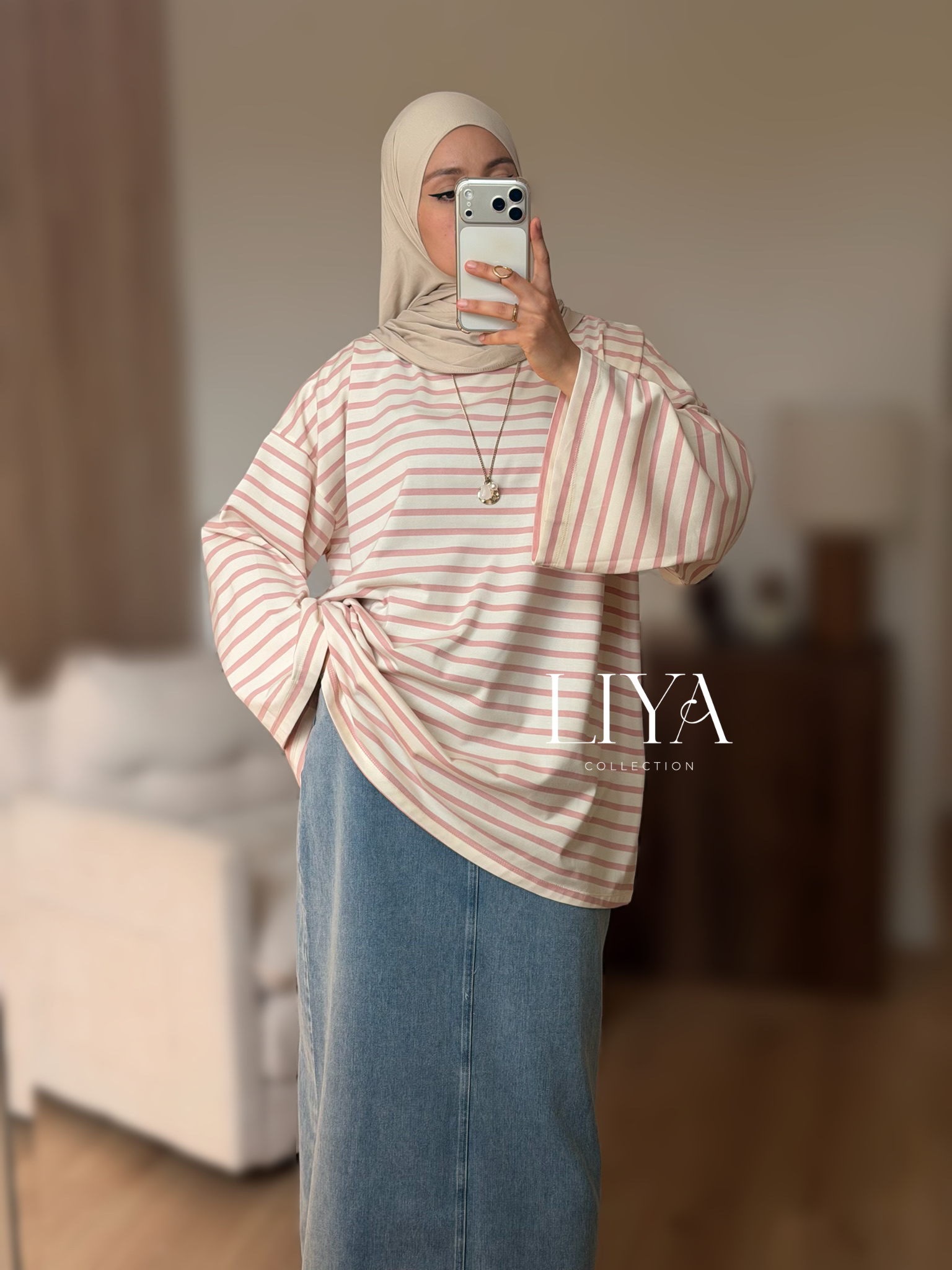 T-shirt marin - Rose