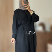 Ensemble noir en effet lin