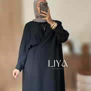 Ensemble noir en effet lin