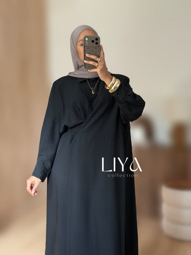 Ensemble noir en effet lin