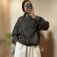 Bombers en simili cuir - Option capuche