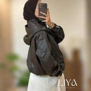 Bombers en simili cuir - Option capuche