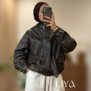 Bombers en simili cuir - Option capuche