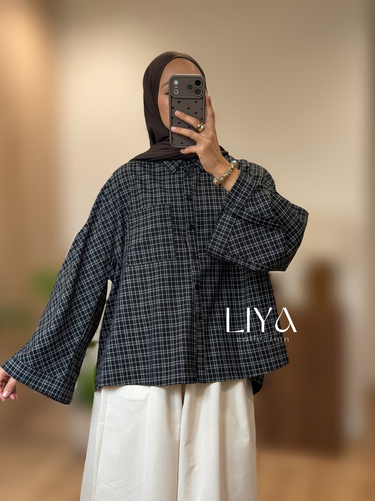 Chemise oversized à carreaux