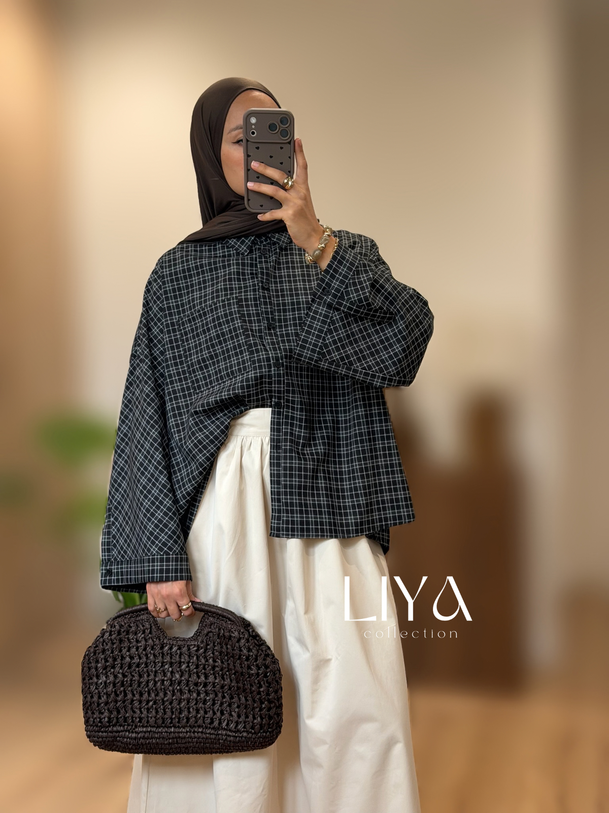 Chemise oversized à carreaux